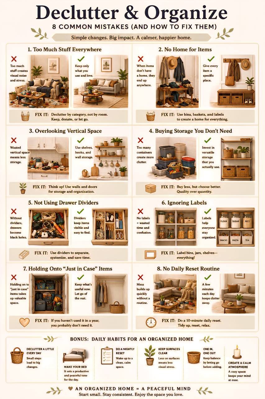 Eight decluttering and organising mistakes with practical fixes